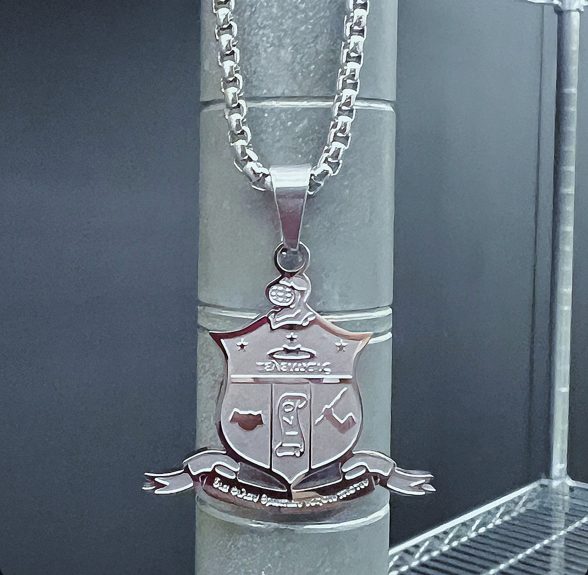 Kappa Alpha Psi Shield Necklace - Silver