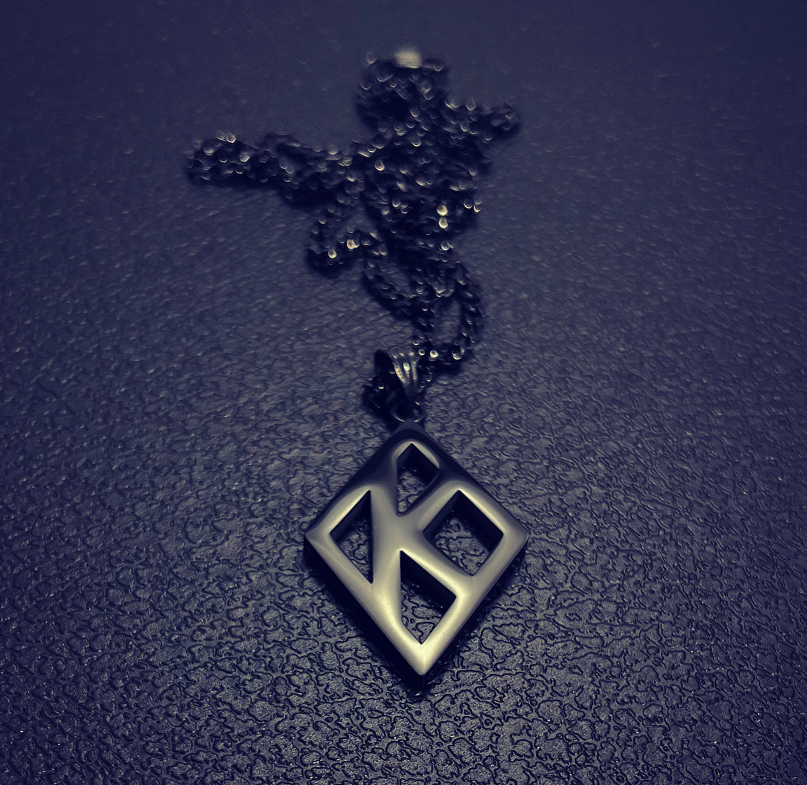 ΚΑΨ Floating K Black Rope Necklace