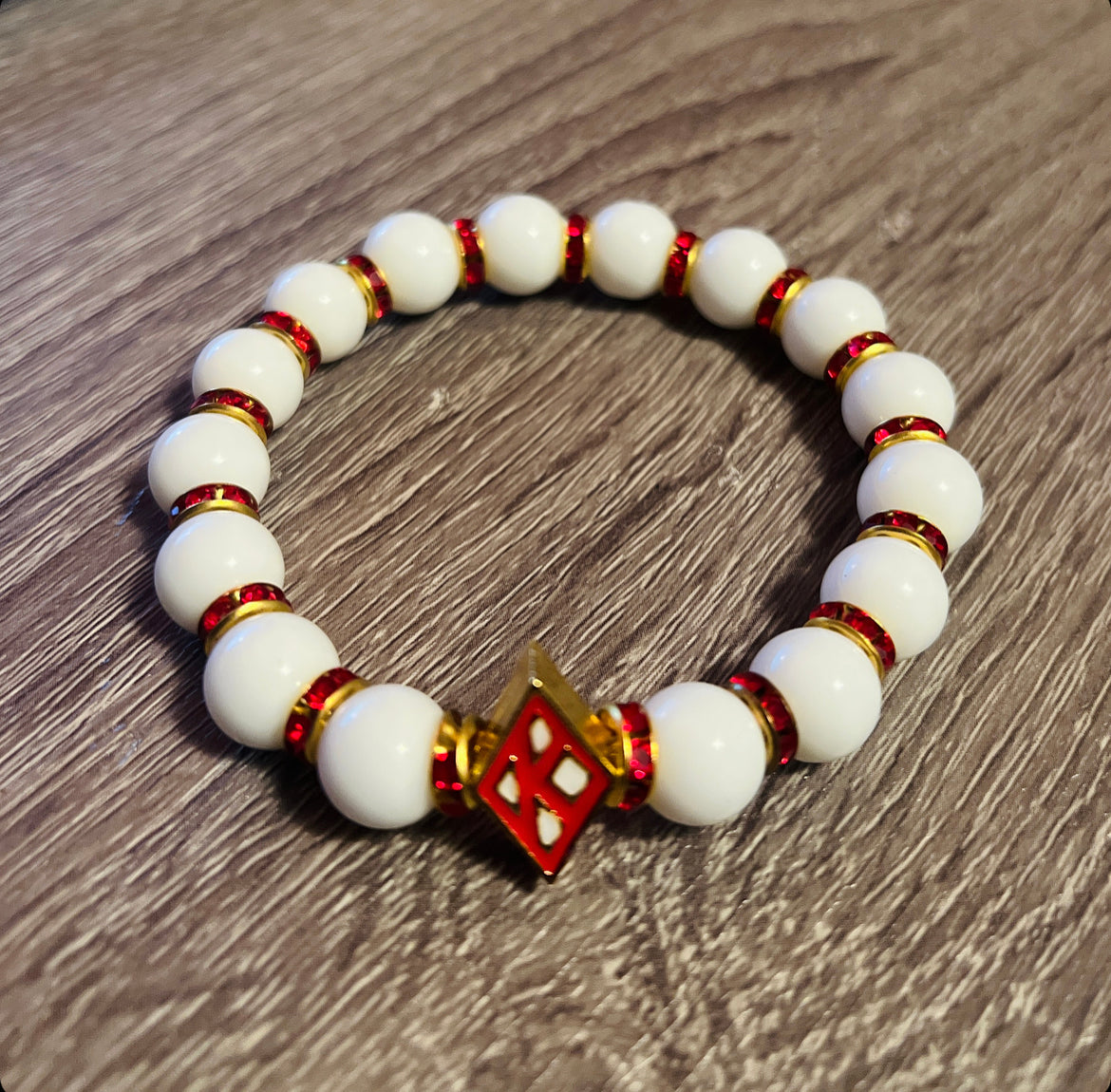 Kappa Alpha Psi Beaded Bracelet - White
