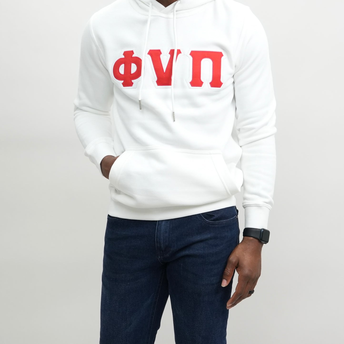 Phi Nu Pi Off White and Red Hoodie