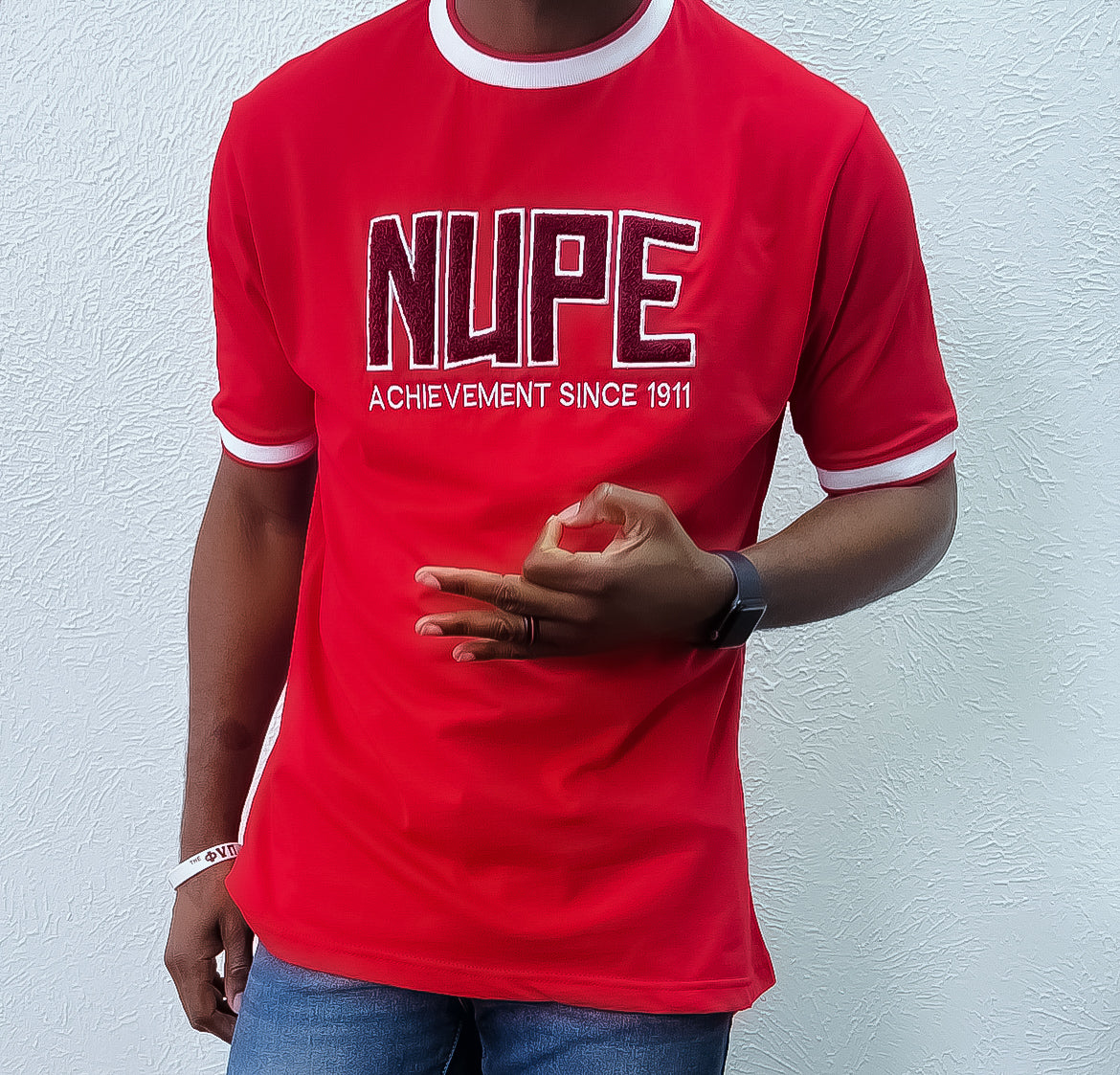 This Kappa Alpha Psi "NUPE" t-shirt is a must-have for any fraternity member. The design features the iconic Greek letters in bold, eye-catching font, making it the perfect statement piece for any casual occasion.