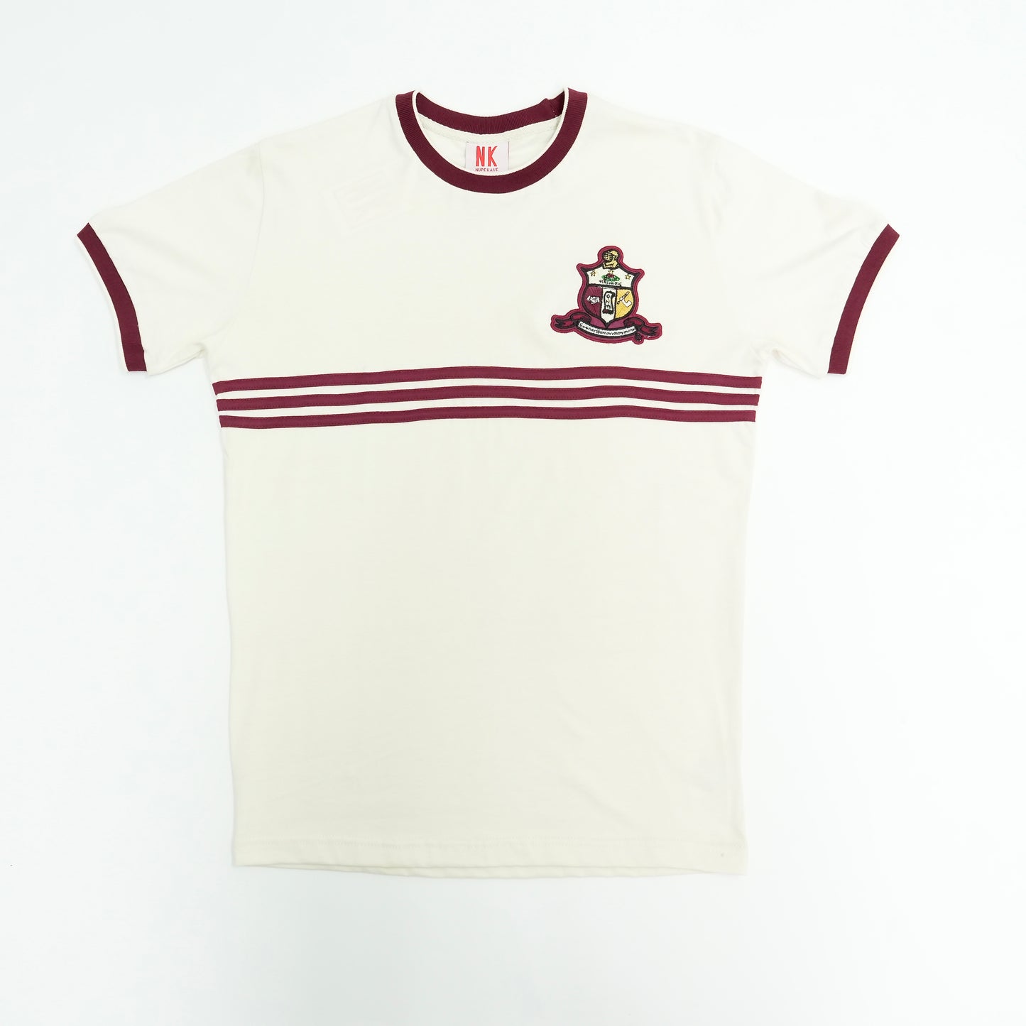 The Kappa Alpha Psi Coat of Arms T-Shirt is a stylish and comfortable option for brothers of the Kappa Alpha Psi fraternity. Featuring the iconic coat of arms of the organization, this shirt proudly displays the brand's heritage and values. Made from high-quality materials, this T-shirt is a great addition to any Nupes wardrobe, allowing him to show off his affiliation with Kappa in a casual and fashionable way.