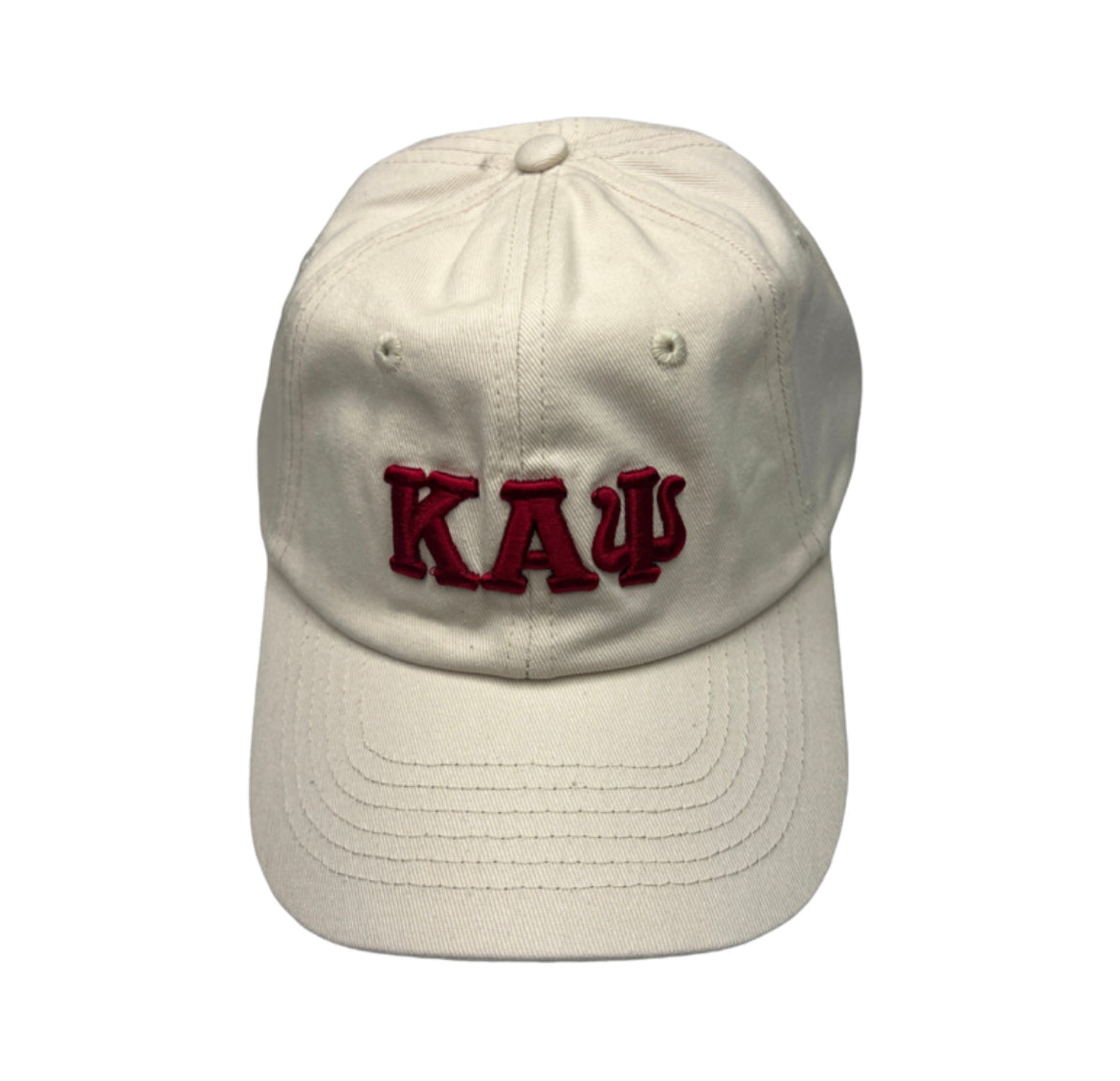 Show your pride for Kappa Alpha Psi with this cream baseball hat. Perfect for any occasion, this hat is a must-have for any Fraternity member. Represent your organization with style and class. The cream color adds a touch of sophistication while the Kappa Alpha Psi logo boldly stands out on the front of the hat. Wear it to social events, on campus, or out with friends. This hat is a great addition to any collection and makes a perfect gift for fellow members.