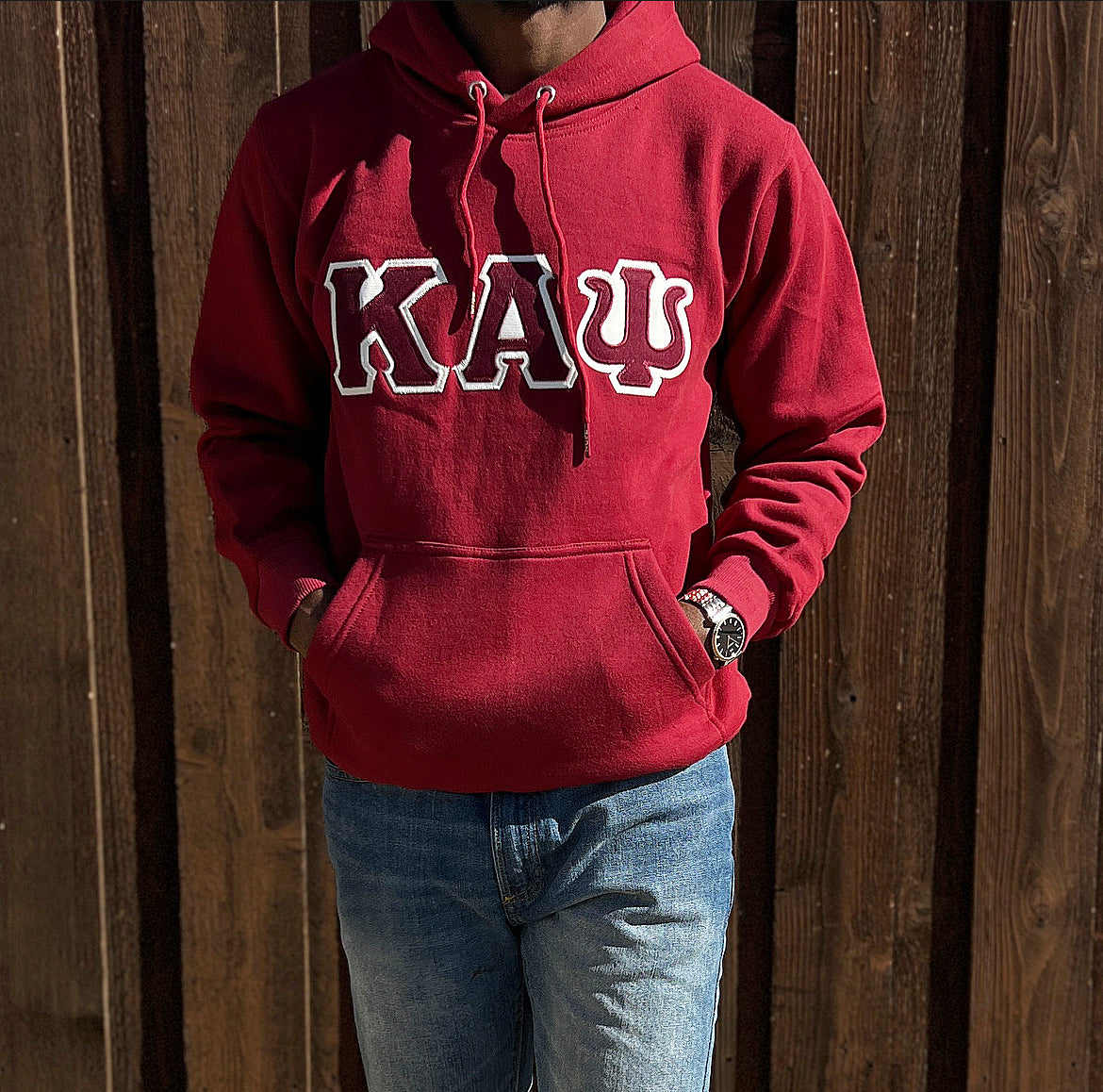ΚΑΨ Embroidery Crimson Hoodie - Main Image