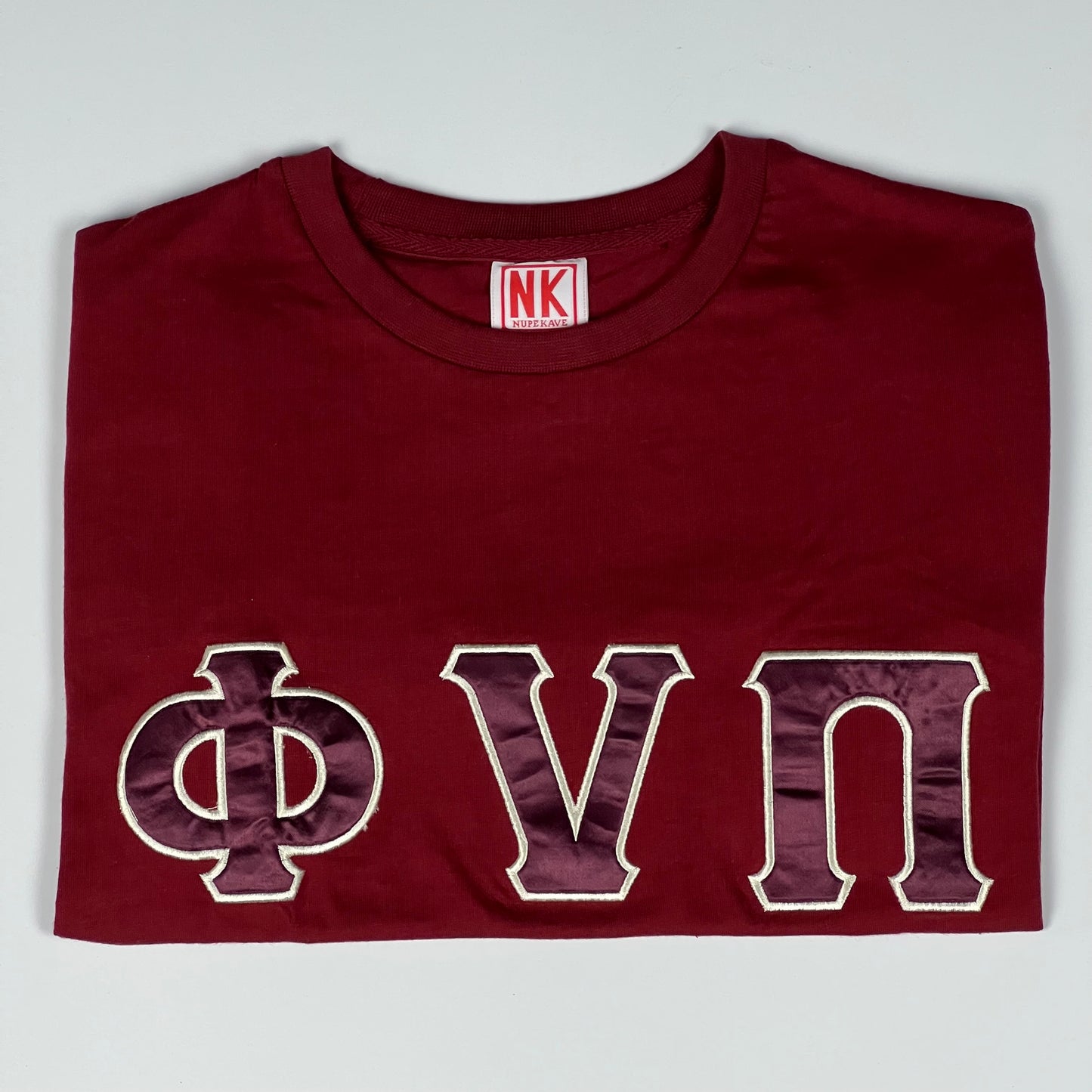 Nupe Kave Exclusive Kappa Alpha Psi Double Stitched Appliqué Embroidery Lettered T-shirt . This is the perfect short-sleeved shirt to wear while showing off your Kappa Alpha Psi fraternity lettering. A comfortable 100% cotton tee with a twill Greek letters embroidery across the chest give you the perfect fit. This shirt is also a perfect gift for your favorite Kappa Man.