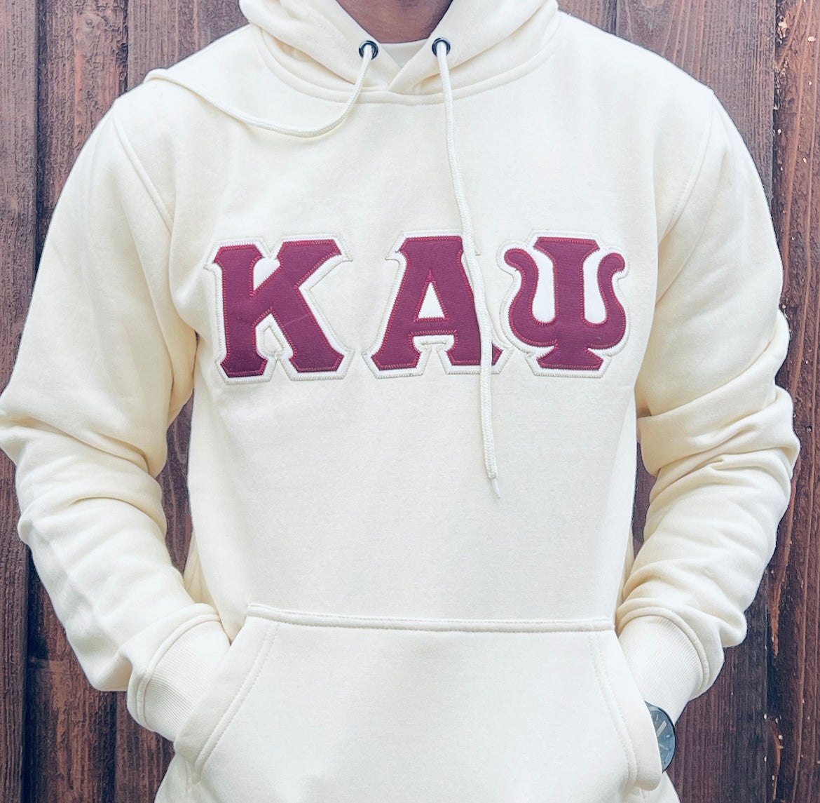 ΚΑΨ Embroidery Cream Hoodie