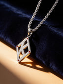 ΚΑΨ Red Rubies Silver Rope Necklace