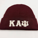 Show off your Kappa Alpha Psi pride with this stylish Dark Crimson Beanie. Made for Nupes who want to make a statement, this beanie is the perfect accessory to complete any outfit. The dark crimson color is sure to turn heads and the Kappa Alpha Psi logo adds a touch of sophistication to your look.

