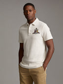Kappa Alpha Psi Cream Coat of Arm Knit Polo Cotton Polo Sweater