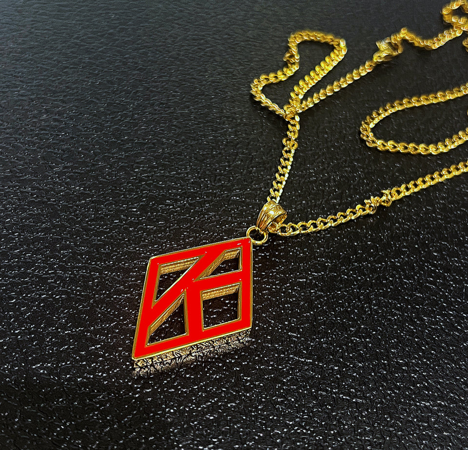 ΚΑΨ Floating K Red Cuban Necklace - NUPE KAVE – NUPE KAVE