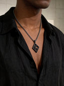 ΚΑΨ Floating K Black Cuban Necklace