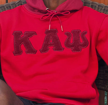 Kappa Alpha Psi Exklusive ShiChenille Embroidery Hoodie - Red and Crimson