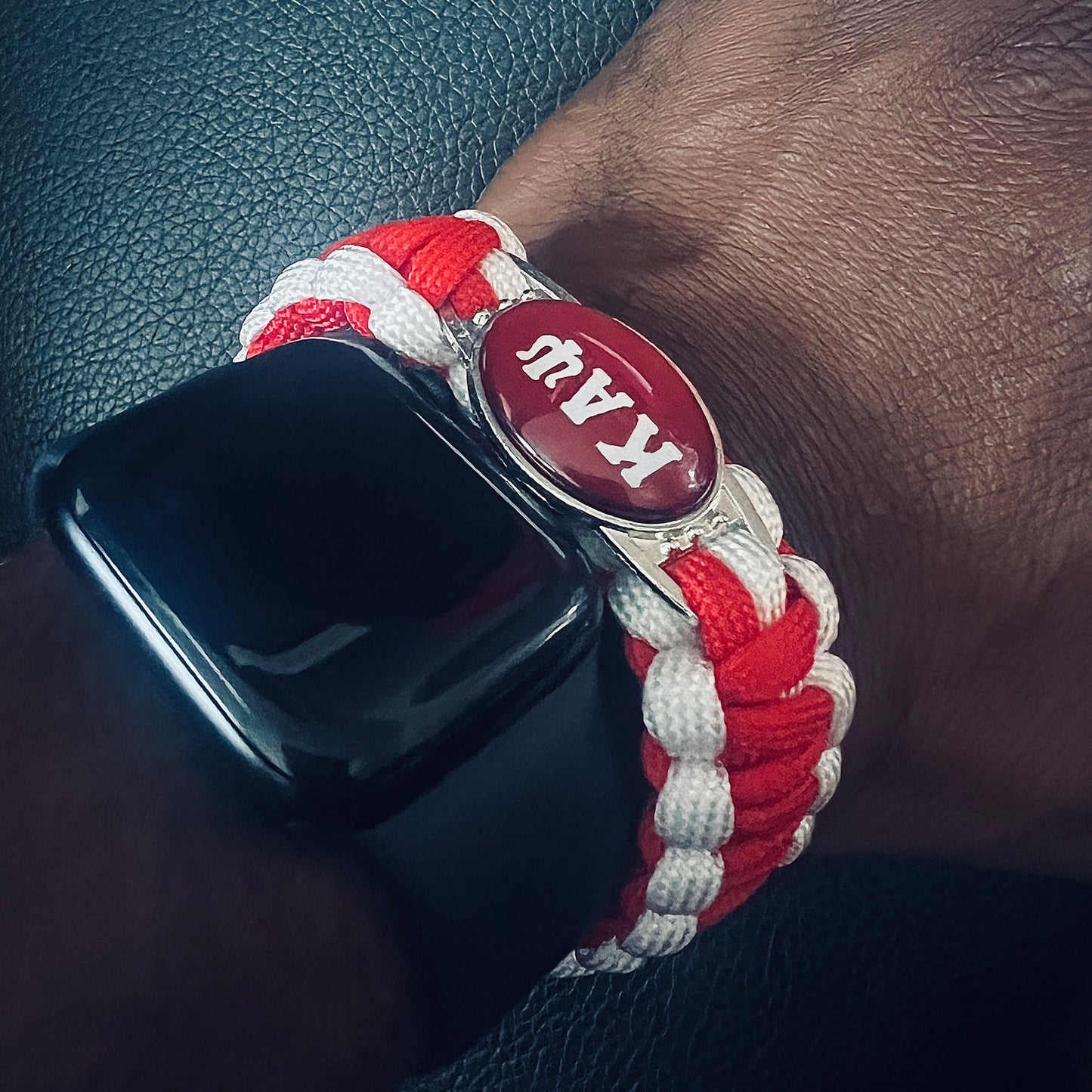 Kappa Alpha Psi Men’s Red and White Bracelet