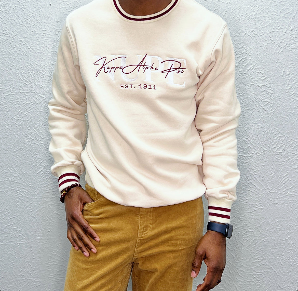 Kappa Alpha Psi Cream Embroidery Sweatshirt