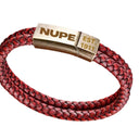 Kappa Alpha Psi Hand woven Magnet Buckle Men’s Leather Red Bracelet Bangle With Stainless Steel