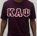 Exclusive Kappa Alpha Psi Double Stitched Appliqué Embroidery Lettered T-shirt . This is the perfect short-sleeved shirt to wear while showing off your Kappa Alpha Psi fraternity lettering. A comfortable 100% cotton tee with a twill Greek letters embroidery across the chest give you the perfect fit. This shirt is also a perfect gift for your favorite Kappa Man.

 