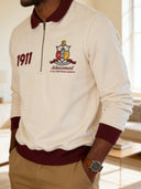 Kappa Alpha Psi Cream Half Zipper Shield Sweatshirt - Stylish Kappa Alpha Psi Sweatshirt
