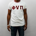 Featuring the iconic Phi Nu Pi logo, this shirt is a must-have for any member of the fraternity. The bold cream color is sure to make you stand out in a crowd, and the shirt's classic design means it will never go out of style. So why wait? Add this Phi Nu Pi T-shirt to your collection today and show off your love for one of the most respected fraternities in the world.