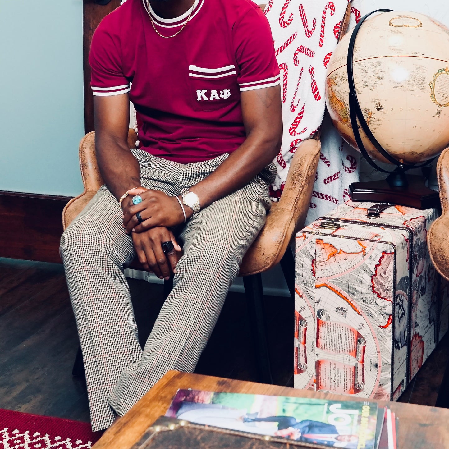 Kappa Alpha Psi Pocket Short Sleeve T Shirt Crimson