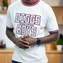 Show your support for the Kappa Alpha Psi fraternity with this "Diggs Boys" white t-shirt. Made with high-quality fabric, this shirt is perfect for any member of the fraternity community. The design features the iconic Kappa Alpha Psi logo and the phrase "Diggs Boys" in bold letters, making it a great addition to your collection of historical memorabilia.