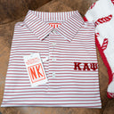 Kappa Alpha Psi Refined White and Crimson Stripe Short Sleeve Polo