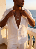 ΚΑΨ Diamond K Silver Cuban Necklace - Elegant Floating K Design