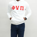 Phi Nu Pi Off White and Red Hoodie - NUPE KAVE