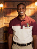 Kappa Alpha Psi Dark Maroon and cream Polo Shirt