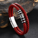 Kappa Alpha Psi Hand woven Magnet Buckle Men’s Leather Red Bracelet Bangle With Stainless Steel