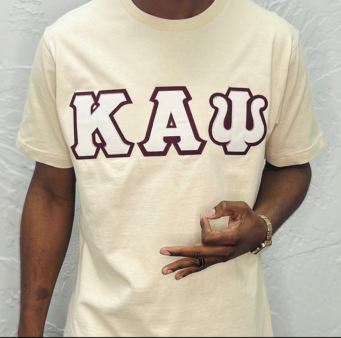 Kappa Alpha Psi Embroidery T- Shirt - Cream