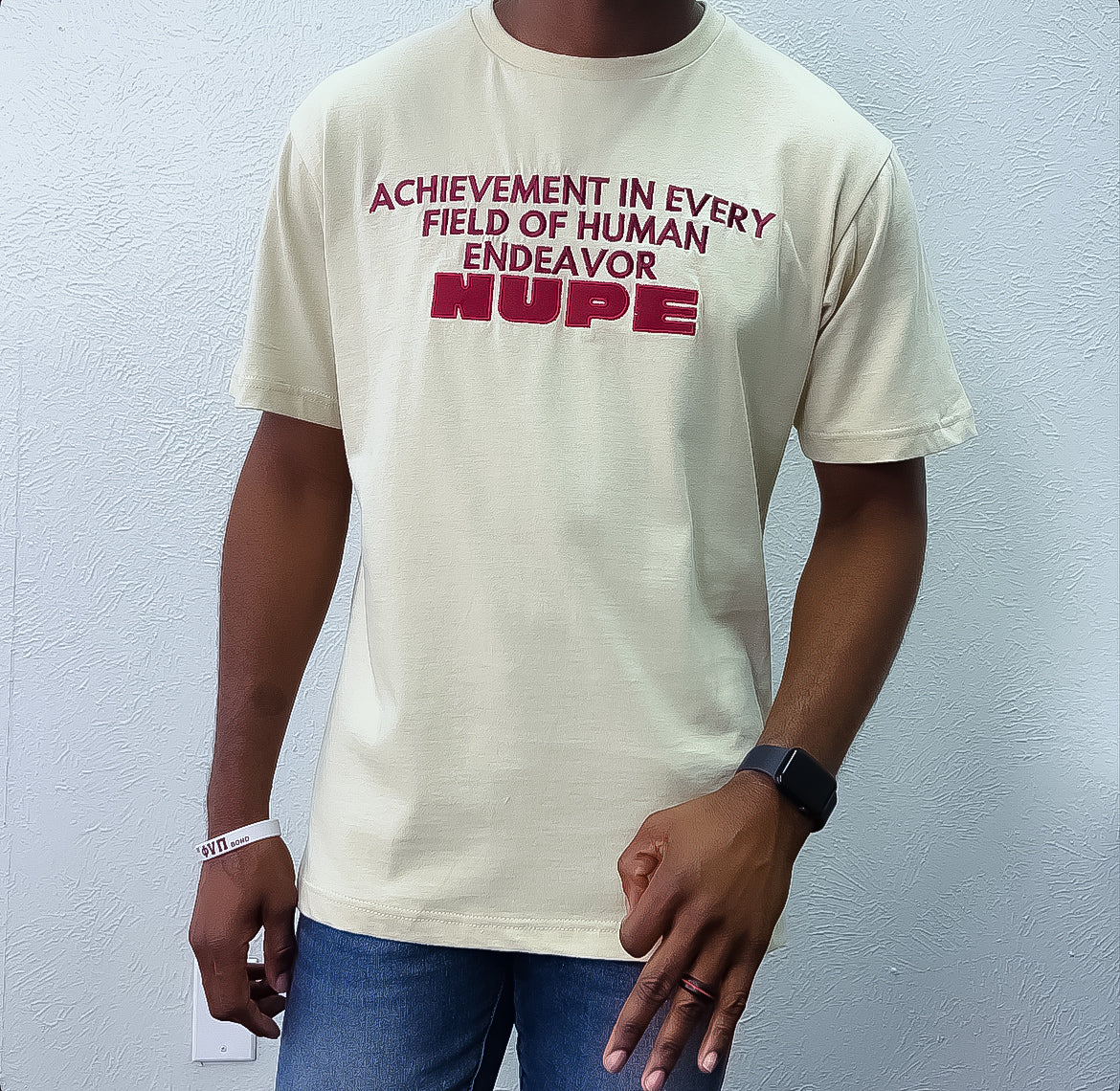 Show your Kappa Alpha Psi pride with this stylish "Nupe" T-shirt in a cream color. Perfect for fraternal events, this shirt features the iconic Greek letters and is made for members of the Fraternity &  organization. Wear it to show your dedication to the Kappa Alpha Psi brotherhood and join the legacy of this historical fraternal organization.
