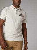 Kappa Alpha Psi Cream Coat of Arm Knit Polo Cotton Polo Sweater