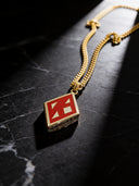 ΚΑΨ Crimson & Cream K Necklace - Elegant and Stylish Accessory for Every Occasion