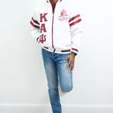 Kappa Alpha Psi White and Maroon Embroidered Jacket