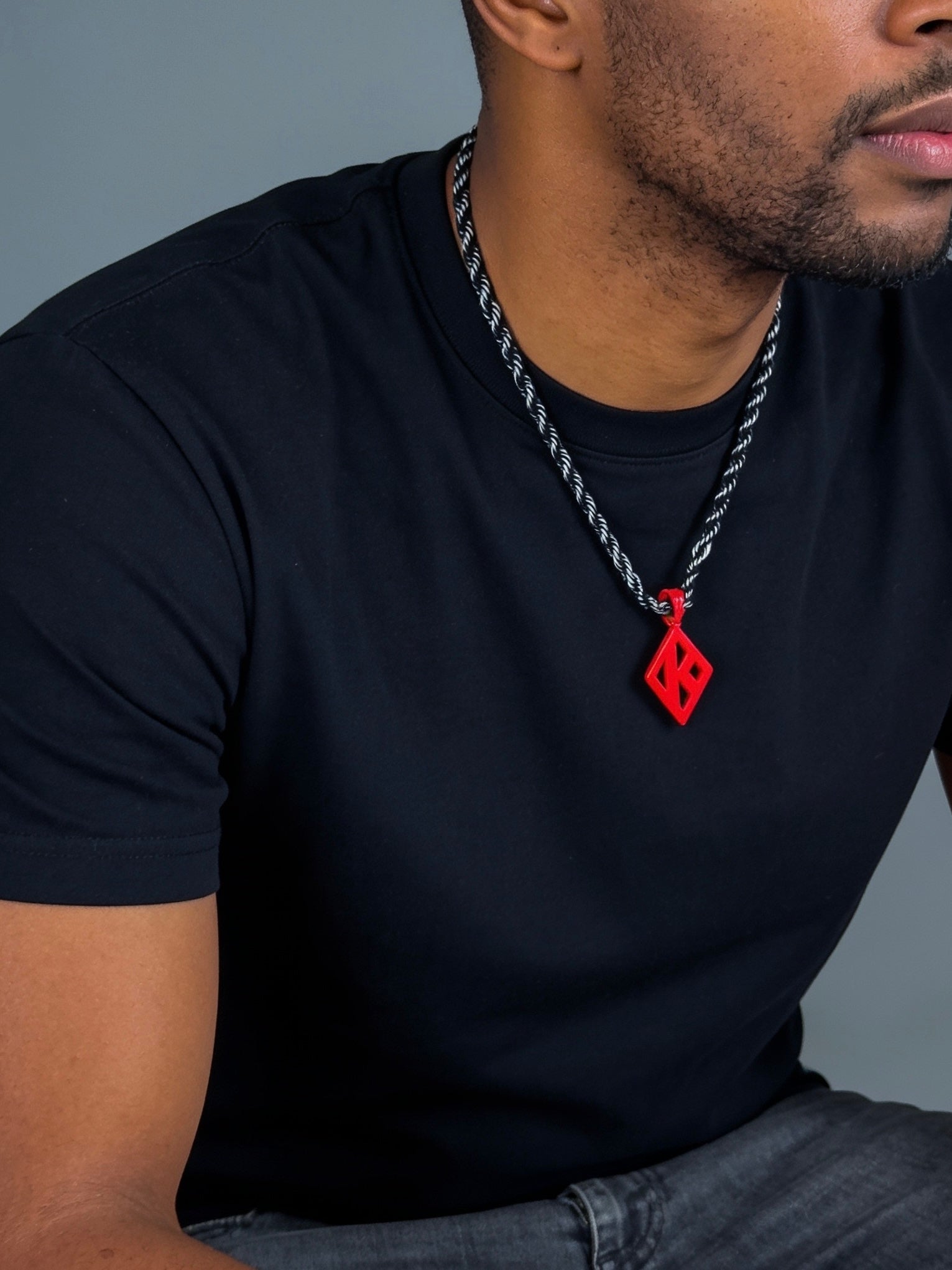 ΚΑΨ Floating K Red Rope Necklace - Unique Accessory for Any