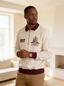 Kappa Alpha Psi Cream Half Zipper Shield Sweatshirt - Stylish Kappa Alpha Psi Sweatshirt