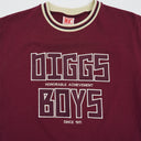 Show your support for the Kappa Alpha Psi fraternity with this "Diggs Boys" light crimson t-shirt. Made with high-quality fabric, this shirt is perfect for any member of the fraternity community. The design features the iconic Kappa Alpha Psi logo and the phrase "Diggs Boys" in bold letters, making it a great addition to your collection of historical memorabilia.