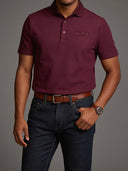 Kappa Alpha Psi Polo Shirt - Solid PK Cotton Wine Design