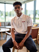 Kappa Alpha Psi Refined White and Crimson Stripe Short Sleeve Polo