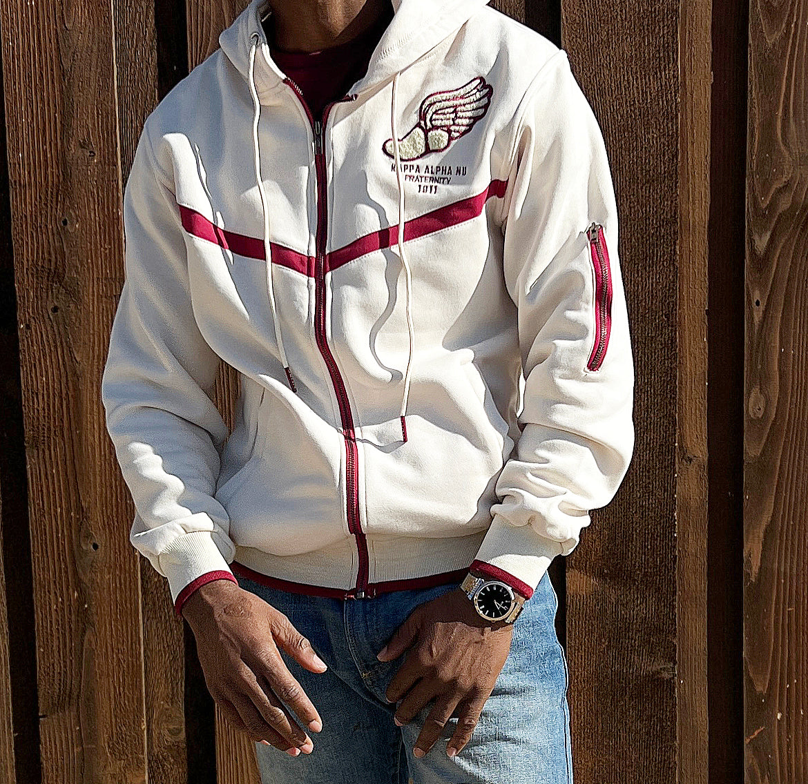 Nupe Kave Exklusive Kappa Alpha Psi Chenille Hoodie Cream