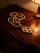 ΚΑΨ Floating K Red Rubies Gold Necklace - Luxurious Elegance
