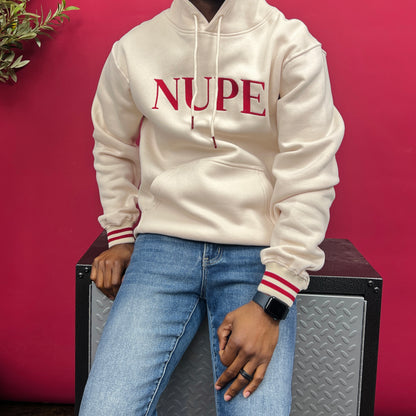NUPE Embroidery Cream Hoodie