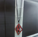 ΚΑΨ Floating K Crimson & Black Necklace