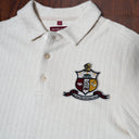 Kappa Alpha Psi Cream Coat of Arm Knit Polo Cotton Polo Sweater