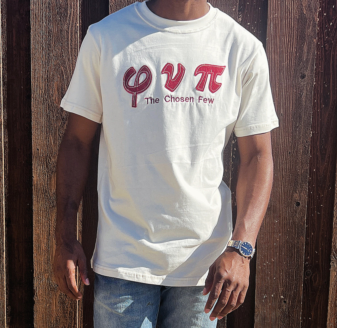 Nupe Kave Exclusive Embroidery T Shirt Cream and Crimson