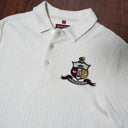 Kappa Alpha Psi Cream Coat of Arm Knit Polo Cotton Polo Sweater