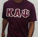 Exclusive Kappa Alpha Psi Double Stitched Appliqué Embroidery Lettered T-shirt . This is the perfect short-sleeved shirt to wear while showing off your Kappa Alpha Psi fraternity lettering. A comfortable 100% cotton tee with a twill Greek letters embroidery across the chest give you the perfect fit. This shirt is also a perfect gift for your favorite Kappa Man.

 