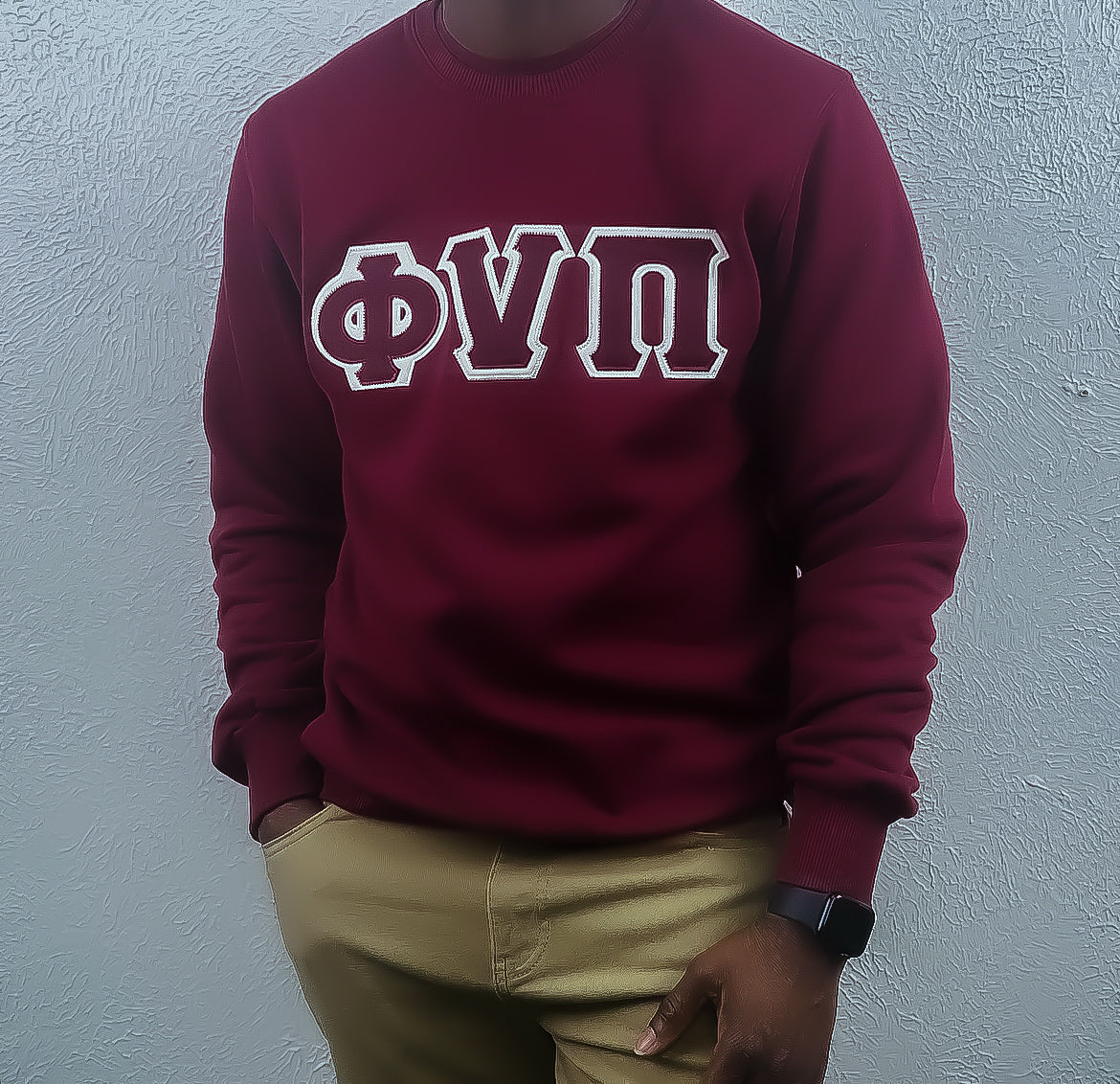 Phi Nu Pi Embroidery Sweater