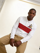 Kappa Alpha Psi Off White and Red Half Zipper Shield Sweatshirt
