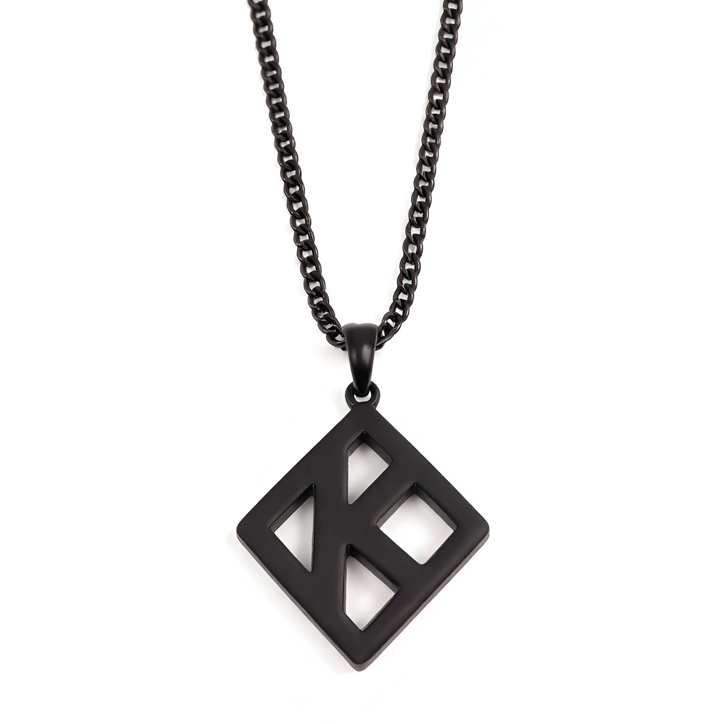 ΚΑΨ Floating K Black Cuban Necklace